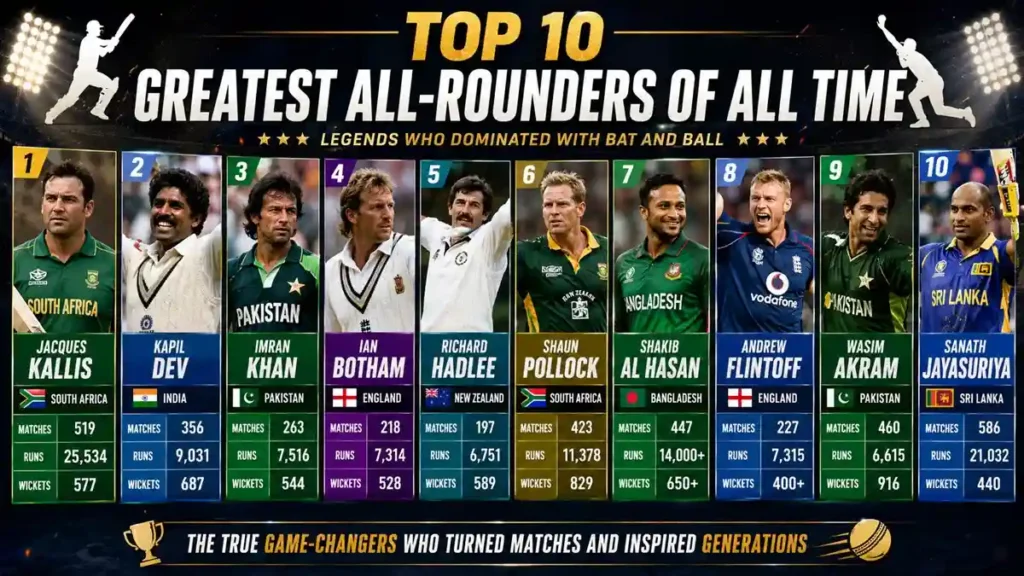 Greatest All-Rounders of All Time in Cricket History