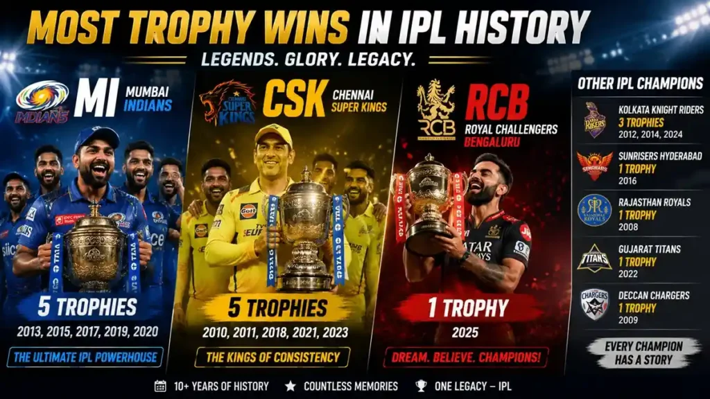 Most Trophy in IPL All Time​