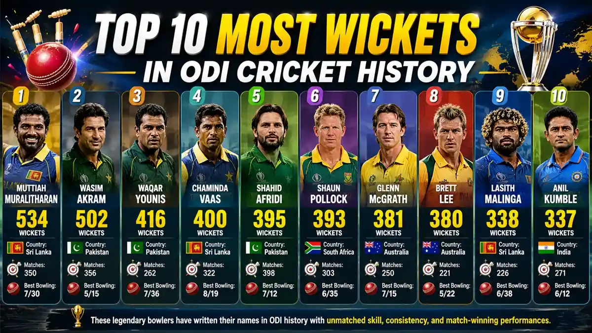 Top 10 Most Wickets in ODI Cricket History