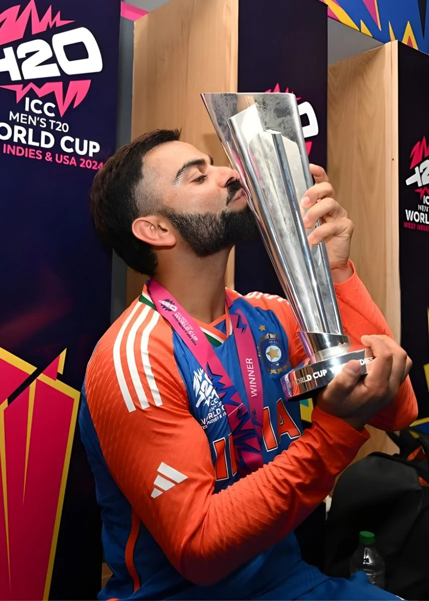 Virat Kohli with ICC T20I World Cup Trophy