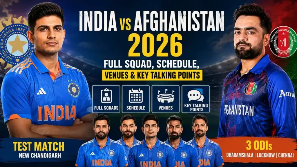 India vs Afghanistan 2026 squad and schedule announced by BCCI