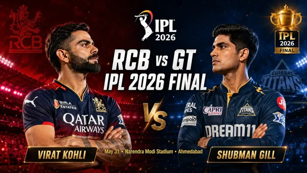 rcb vs gt ipl 2026 final virat kohli and shubman gill narendra modi stadium ahmedabad