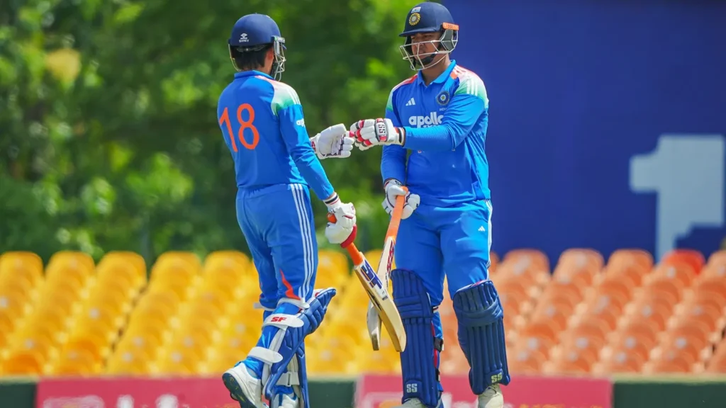 Vaibhav Sooryavanshi batting for India during a T20 match