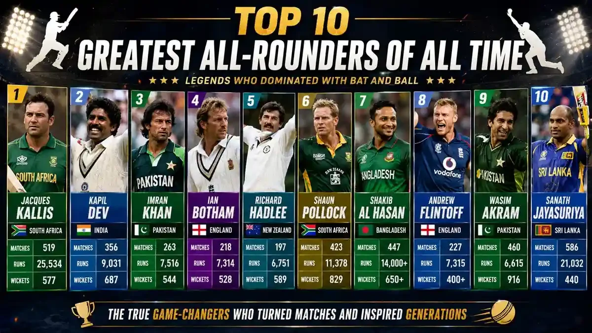 Greatest All-Rounders of All Time in Cricket History